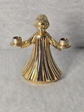 Vintage Choir Boy Double Taper Candle Holder Brass 3.5