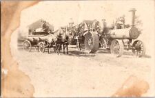 RPPC Postcard Horse Drawn & Steam Powered Farm Equipment Tractor Farmers   F-331 picture