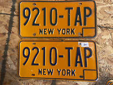 Pair of NY License Plates 4 digits plus three alpha picture