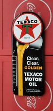 VINTAGE Texaco Motor Oil Clean Clear GoldenThermometer Sign  picture