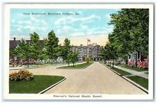 Elms Boulevard Missouri MO Postcard Elms Boulevard Trees Scene c1920s Vintage picture