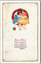 1922 Merry Christmas Message Greetings And Wishes Card Posted Postcard picture
