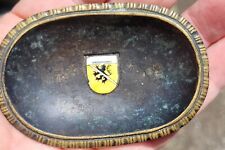 RARE Antique Bronze German Herzogenaurach Trinket Dish, Bowl Lion Crest Of Arms picture