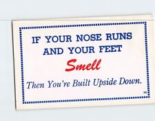Postcard If Your Nose Runs & Your Feet Smells Then You're Built Upside Down picture