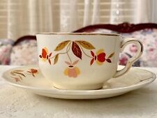 Vtg. Hall's Superior Quality Kitchenware Mary Dunbar Autumn Leaf Cup & Saucer picture