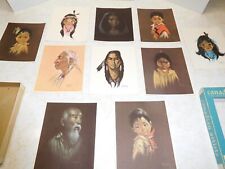10 Vintage Canadian Artists Indigenous People Paintings as Cards w/ Box & Envel. picture