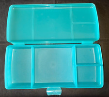 NEW Tupperware Lunch N Things Divided Container Organizer Bento Box Aqua 11”x 5” picture