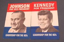 Original 1960's LBJ Johnson & JFK John F. Kennedy Campaign Posters picture