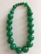 Extreme Rare Bakelite Beads Necklace Colour  Green Marbled 105 grams  picture