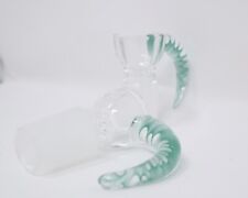 18mm Teal Green Colored Glass Honeycomb Horn Bowl Piece picture