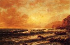Oil painting Rocky-Coast-at-Sunset-William-Trost-Richards-oil-painting-seascape picture