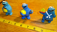 three Vintage Sesame Street Cookie Monster  Figures picture