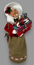 Byers Choice Carolers 1997 Old Woman Delivering Presents Grey Hair Signed 12.5