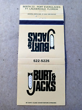 Vintage Matchbook: Burt & Jack's, Fort Lauderdale, FL Burt Reynolds picture