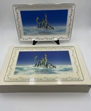 Brand New Walt Disney Large Rectangle Plate Cinderella Castle & Tinkerbell picture