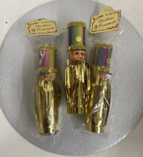 THREE 1960's Vintage Japan Christmas   Gold Soldier picture