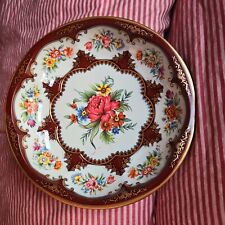 Vintage Daher Colorful Serving Bowl Round Floral Boho Collectible English Tin  picture