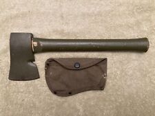 MILITARY STYLE VINTAGE GREEN AXE/HATCHET WITH SHEATH. picture