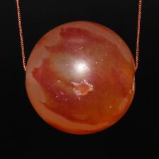 Ancient Indo Tibetan Himalayan Carnelian Round Eye Bead Amulet in good Condition picture