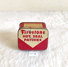 1940s Vintage Firestone Hot Seal Patch Advertising Tin Box Automobile Old lTI48 picture
