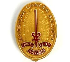 Vintage American Cancer Society 1/10 10k Gold Filled Pin 30 Year Service Award picture