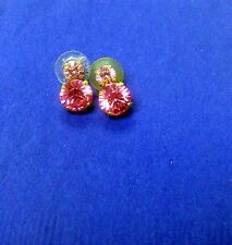  SWAROVSKI CRYSTAL Genuine Signed With Swan Pink Stone Earrings. picture