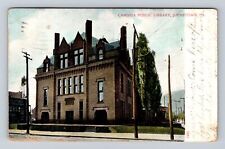 Johnstown PA-Pennsylvania, Cambria Public Library, Vintage c1907 Postcard picture