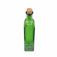 Vintage Green Glass Empty Medicine Bottle W/ Cork Stopper 6.75” picture
