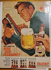 MAN CAVE ART- Vintage Advertising 1960's Falstaff Beer Ad #125 picture