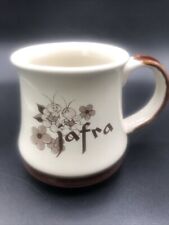 VINTAGE RETRO JAFRA COFFEE MUG CUP BROWN BUMBLE BEE FLOWERS COSMETICS LOGO 12OZ  picture