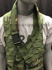 Military Padded Sling Shoulder Strap Woodland Camo HK Clips Blk ITW Buckle USA picture