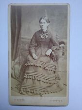 W Mobbs Leicester CDV Lady Frilly Fashion Dress Neck Scarf/ Bow picture
