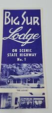 Vintage Big Sur Lodge CA Travel Brochure Pacific Coast Highway 1 Map 1940-50s picture