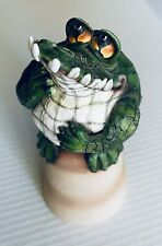 Todd Warner Signed Alligator Reptile Pottery Bell 2005 Ceramic Sculpture picture