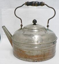 VINTAGE HSB & CO. LARGE COPPER TEA KETTLE WITH HANDLE AND LID picture