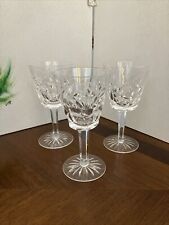 Waterford Crystal Set of 3 Ashling Claret Red Wine Goblets Ireland picture