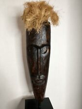 Vintage West African Mask On Stand With Hair picture