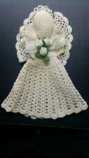 Antique Crochet Angel With Ribboned Bouquet 10.5