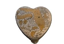Vintage Souvenir Compact Case Florida Gold Heart Make-up Mirror  picture