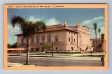 Pasadena CA-California, Civic Auditorium, c1951, Vintage Postcard picture