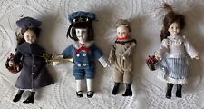 Kurt Adler Christmas Doll Ornaments Lot of 4 Bisque picture
