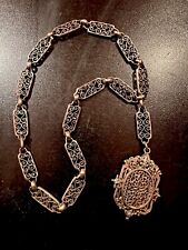 Rare Beautiful Souvenir Opening Medallion & Its Beautiful Chain French Antique Curiosa picture