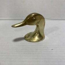 VINTAGE SOLID BRASS DUCK HEAD Paperweight Bookend Door Stop Maine USA picture