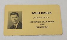 1957 Campaign Card for Mississippi State REVEILLE Yearbook Manager JOHN HOUCK picture