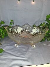 Vintage Indiana Glass Footed Bowl Jeannette Lombardi Clear Heavy Glass... picture