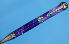 Southwest Ballpoint Pen in Antique Pewter Turquoise Purple Veils Color picture