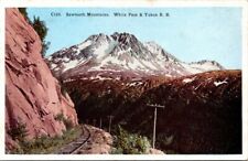 AK White Pass Yukon RR WPYR Tracks Sawtooth Mountains linen postcard AP2 picture