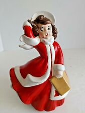 Vtg Atlantic Mold Ceramic Holiday Caroler Figure Hand Painted Dated 1982  #15544 picture