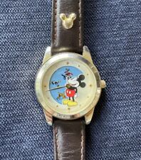 VTG 90s SIIO Marketing Disney Women’s Watch Mickey Mouse Animated  Pie Eyed Blue picture