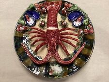 Vintage Palissy Style Majolica Lobster Sea Scape 13